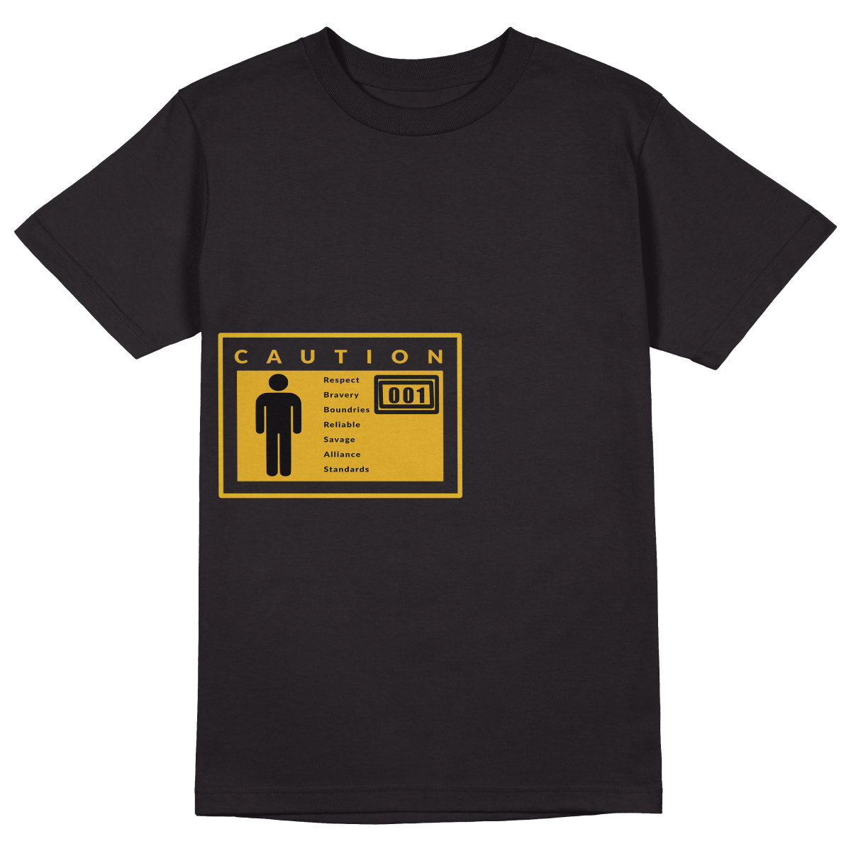 Caution T-Shirt - Jet Blackk