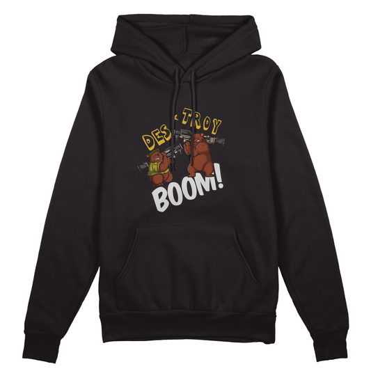 Des and troy Hoodie - Jet Blackk