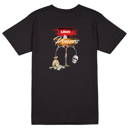 Laws and Power T-Shirt - Jet Blackk