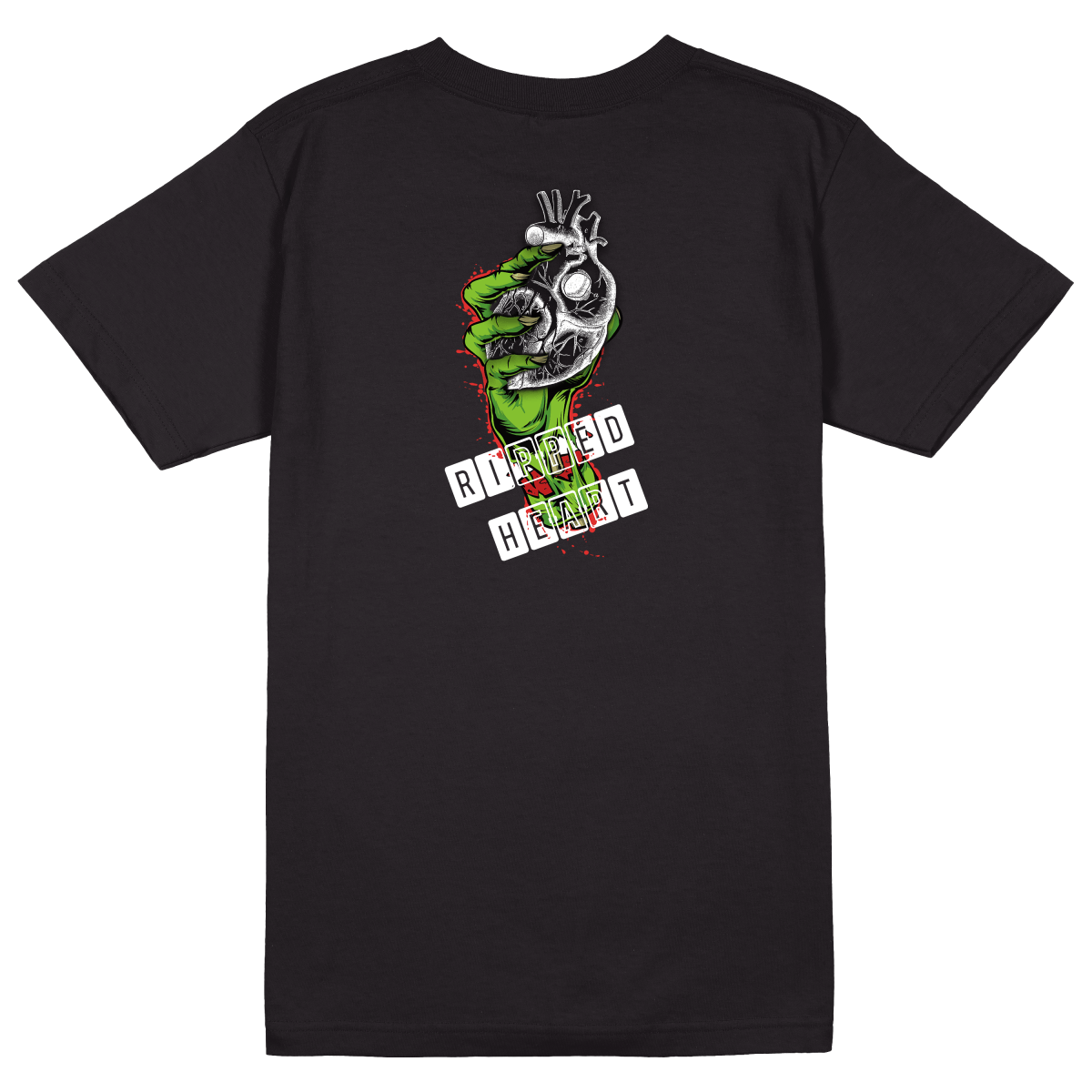Ripped Heart T-shirt - Jet Blackk